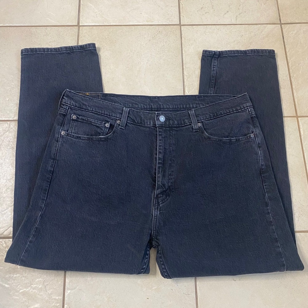 Levi Strauss Mens 505 Regular Fit Straight Leg Jeans Black Size 40x30